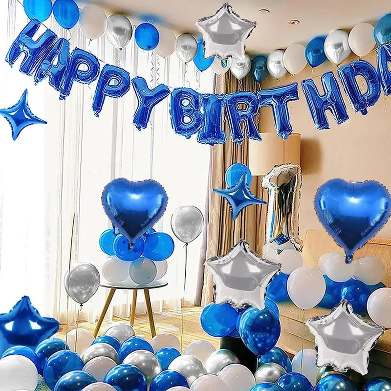 53-Piece Elegant Letter-Shaped Metallic Latex Balloons, Easy-to-Use Birthday Celebration Decorations, Ideal Festive Party Gift