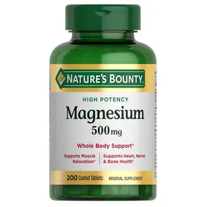 Nature's Bounty Magnesium, Bone and Muscle Health, Whole Body Support, Tablets, 500 Mg 200 Count