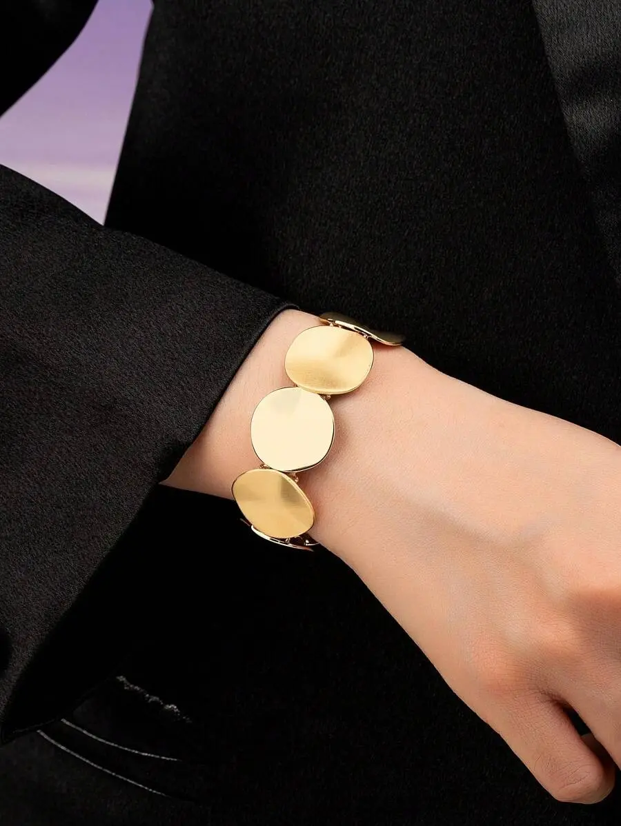 1pc Fashionable Gold-Toned Elastic Bracelet