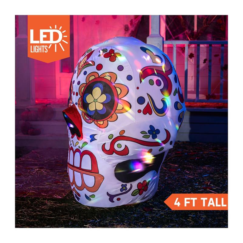 Joiedomi 4 ft Day of the Dead w/Kaleidoscope Light Inflatable
