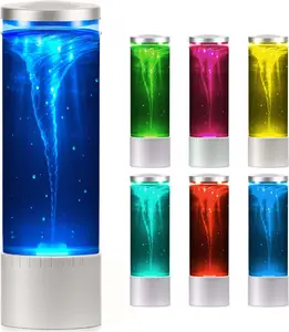 Tornado Lamp| 7 Color Changing LED Light Glitter Lamps| Hurricane Lamp for Room, Office & Home Decor| Novelty Gifts Night Light| Birthday, Christmas Gifts| Curiosity Vortex Lamps