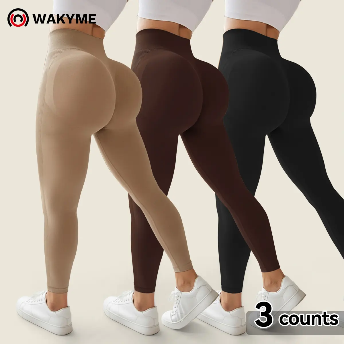 Women's Seamless Ribbed Leggings – High Waist Tummy Control Butt-Lift Activewear