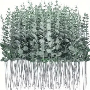 32pcs Artificial Eucalyptus Stems, Plastic Fake Branches, Wedding Centerpiece Decor, Floral Arrangement, Farmhouse Decoration, Artificial Faux Greenery