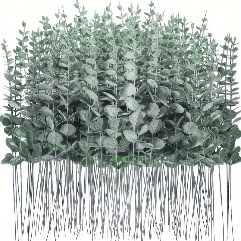 32pcs Artificial Eucalyptus Stems, Plastic Fake Branches, Decorative Stems, Faux Plant, Wedding Centerpiece Decor, Floral Arrangement, Farmhouse Decoration, Artificial Faux Greenery
