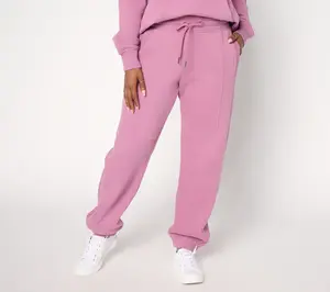 LOGO by Lori Goldstein Regular Fleece Seamed Ankle Jogger