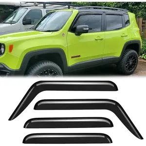4pcs Outside Mount Style Rain Guards Durable Side Window Wind Deflectors Dark Smoke Nice Looking Vent Window Visors Fit for 2015-2024 Jeep Renegade 94368