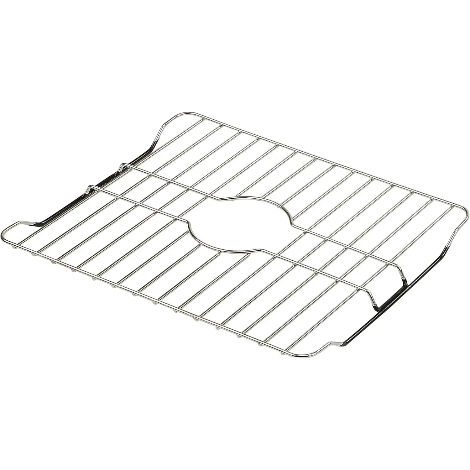 304 Stainless Steel Sink Protector Rack  Rust-Resistant Grid for Kitchen Sink Bottom, Scratch Prevention, Drainage Support, Fits Sinks 16.15" x 12.4", Center Drain Hole Required
