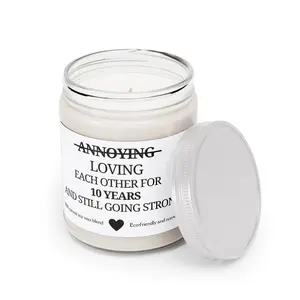 10 Year Anniversary Gift, Anniversary Candle, Ten Year Wedding, Anniversary Gifts for Wife Husband Funny Present Scented Candle 9 oz