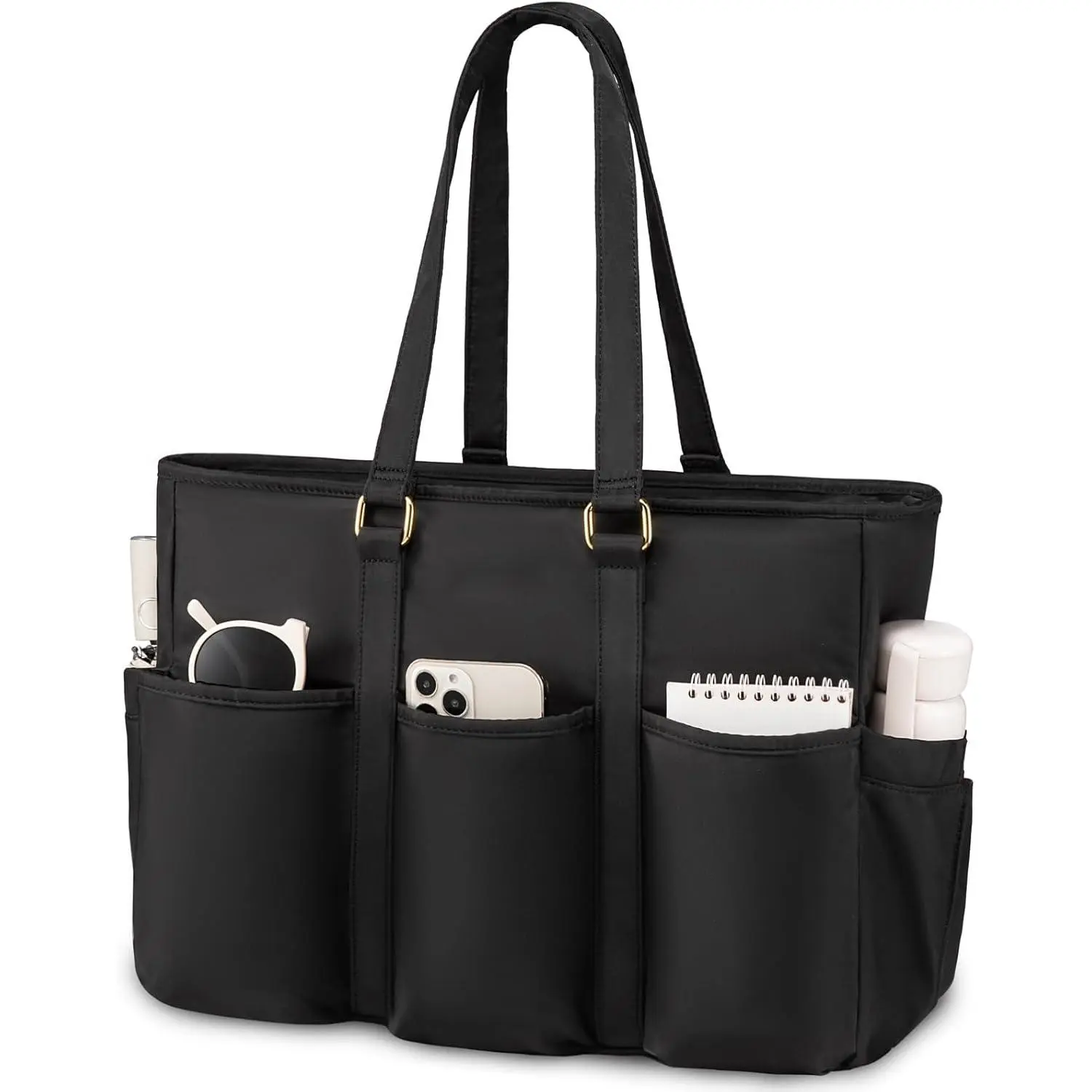 Laptop Tote Bag for Women Work, Teacher Tote Bag Nurse Bag With Large Cup Holder, Utility Professional Computer Bag For Work/Travel/College/Daily, Large Purse Handbag With Multi Pockets