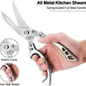 1-Pack Rustproof Stainless Steel Pro Kitchenware Poultry Shears, Ergonomic Adjustable Grip, Built-In Auto-Rebound Mechanism Springs, Serrated Edge, Safety Lock, Seahorse Arc Tool for Bone & Turkey Cutting, All Seasons Use