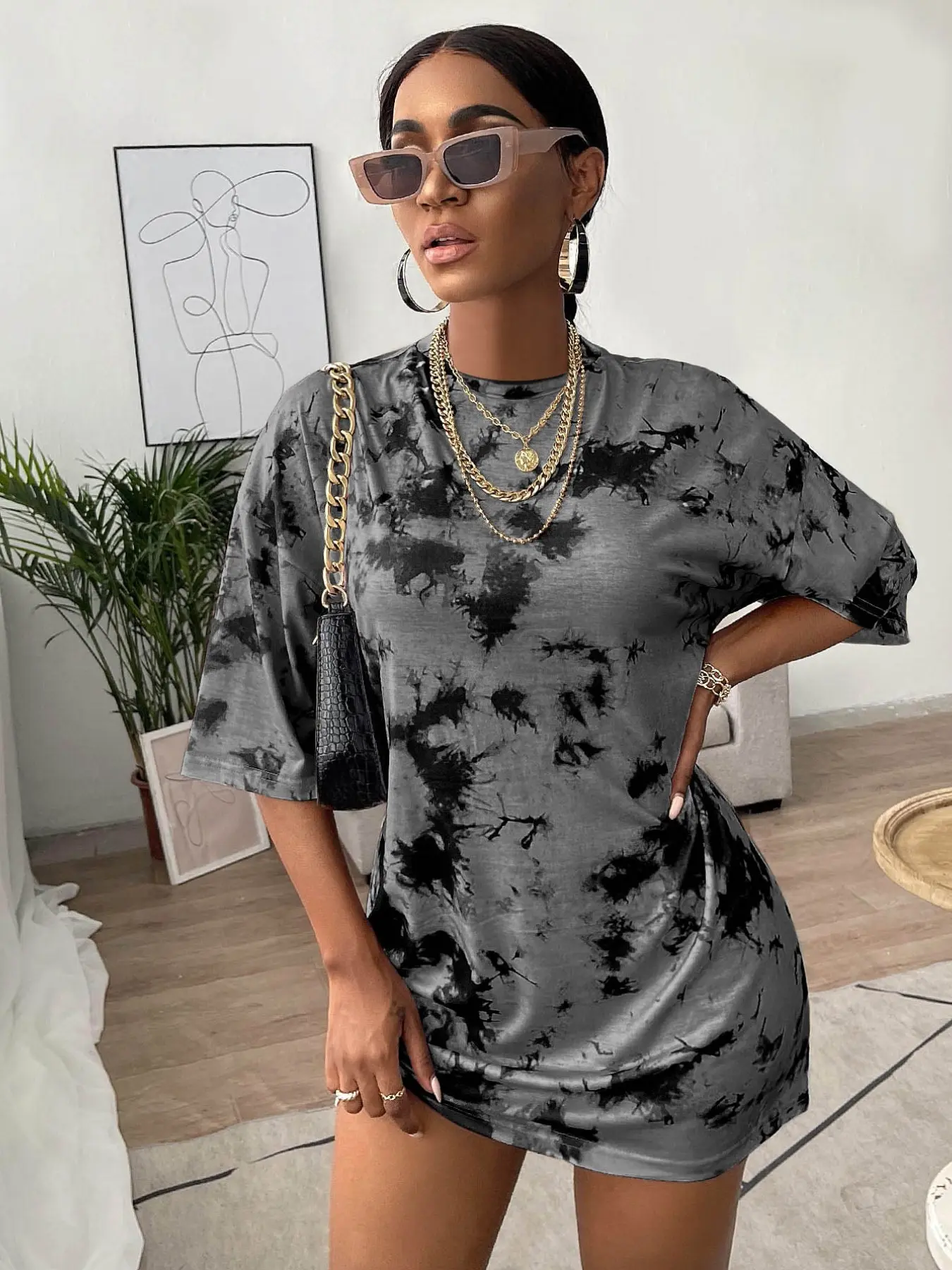 Women's Tie-Dye Loose Fit Short Sleeve Dress, Spring & Fall Casual Streetwear Oversized Top, All-Over Print, Daily Wear, Party - TikTok Shop Women's Tie-Dye Loose Fit Short Sleeve Dress, Spring & Fall Casual Streetwear Oversized Top, All-Over Print, Daily Wear, Party - TikTok Shop