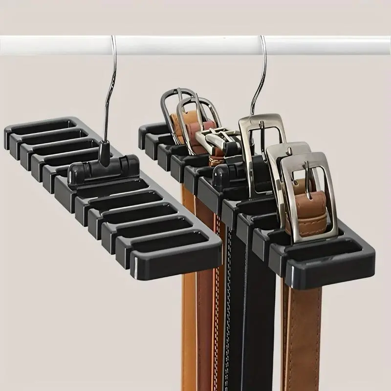 Space saving multifunctional belt hanger - perfect for belts, ties, scarves | Durable wardrobe organizer with multiple compartments, clothes hanger Storage hanger