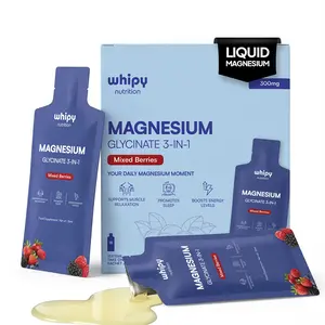 Liquid Magnesium Glycinate 3 in 1 Complex with Magnesium Malate and Citrate, Mixed Berries Flavour, 15 On-the-Go Sachets, Triple Magnesium in Liquid Formula for Better Absorption, Support Muscle Relaxation, Helps to Sleep Better, Easy to Use Sachets