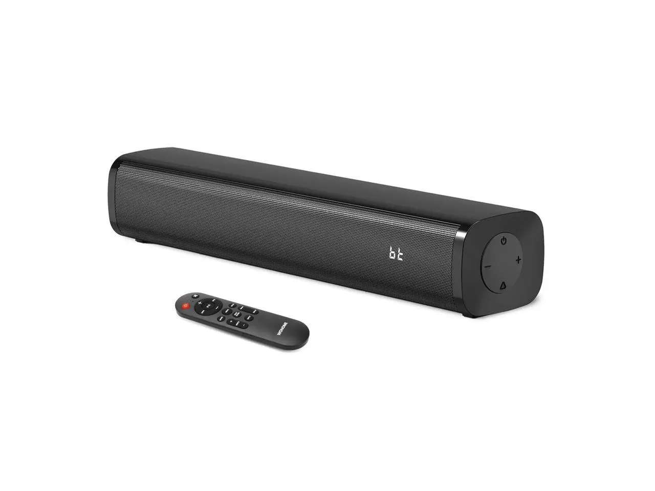 Wohome 2.1ch Small Sound Bars for TV with 6 Levels Voice Enhancement, Built-in Subwoofer, 16 Inches Bluetooth 5.3 Soundbar Speakers with Optical/AUX/USB Connection, S100