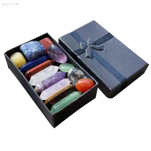 Natural Chakra Crystal Set Viral TikTok Healing Energy Gemstone Kit Hex Double Terminated Tower Lapis Aventurine Tiger Eye Rose Quartz Amethyst Polished Balancing Stones Meditation Altar Spiritual Decor