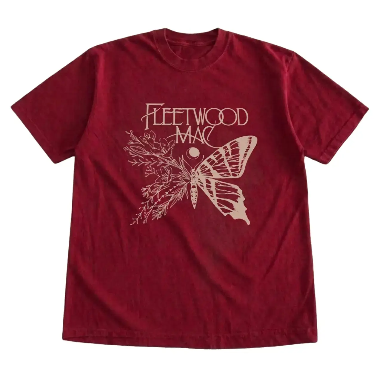 Fleetwood Mac Graphic T-Shirt, Burgundy Unisex Cotton Band Tee, Vintage 70s Rock Shirt, Retro Y2K Music Graphic T-Shirt, Classic Rock Fan Gift