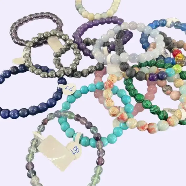 Intuitively Picked Crystal Bracelet with Key Crystal Meanings & Journal Prompts, Elastic Cord intuitive crystal tumbled Natural Stone Beaded Healing B