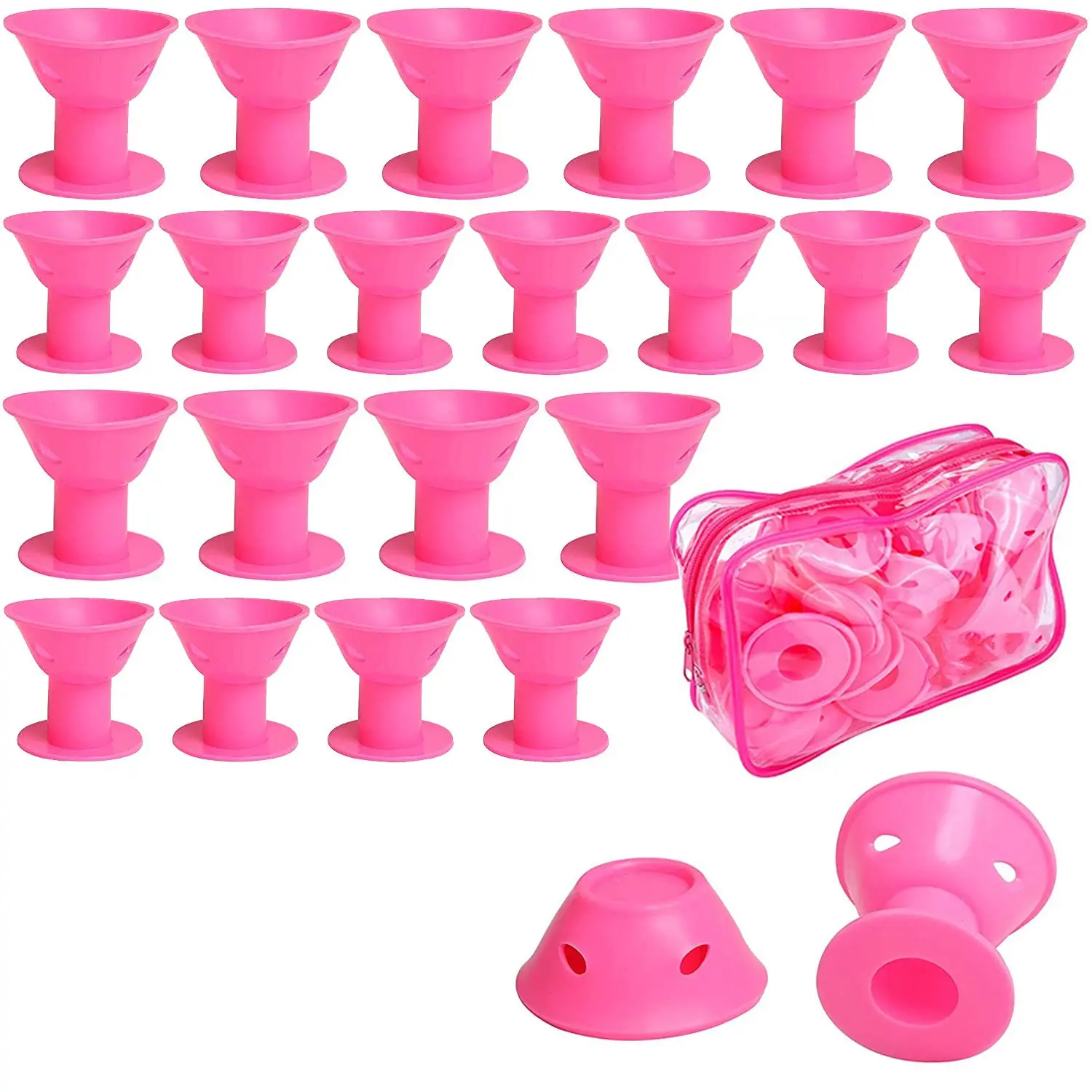 40 Pcs Black Magic Silicone Hair Rollers Include 20pcs Large Sleeping Curly Hair Curlers and 20pcs Small Silicone Hair Curlers Heatless Hair Curler No Heat Curls Hair Curling Tool Hair Styling Tools