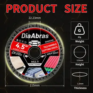 Multi Function Composite Cutting Blade for Tile Slate Marble Color Steel Tile Iron Sheet Metal Brazed Dry Cutting Disc Angle Grinder Saw Blade Durable Sharp Fast Cutting Wheel for Stone Ceramic Steel Iron Plate Grinder Cutting Tool