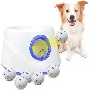 Automatic Dog Ball Launcher, Dog Ball Throw Launcher, 3 Adjustable Distance 20-45FT, with 6 2.3-inch ETPU Balls, for Small/Medium Dogs, Indoor and Outdoor Interactive Toys