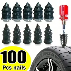 Tire Puncture Repair Nails for Car Motorcycle Scooter Bike, Vacuum Tyre Repairing Rubber Metal Nail Set, Car Tire Accessories