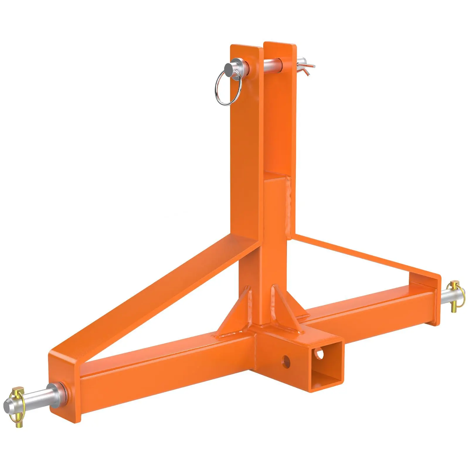 Garvee Industrial Heavy-Duty Steel 3-Point Standard 2" Towing Trailer Hitch Receiver - 28lbs, Universal for Category 1 Tractors, Compatible with Kubota, BX, LM25H, WLM, NorTrac, Yanmar, Kioti, Cat (Orange Construction Hitch), Quick Attach