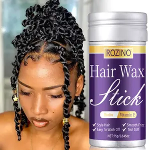 Rozino Biotin Vitamin E Hair Wax Stick 75g, Dual Care Styling + Smooth Easy Wash, No Hard Residue, Suitable for All Hair Types