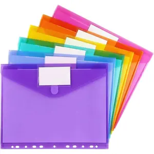 6 Pack Binder Pocket Folders, Binder Folders with Pockets for School Supplies, Letter Size, 11 Holes, Colorful