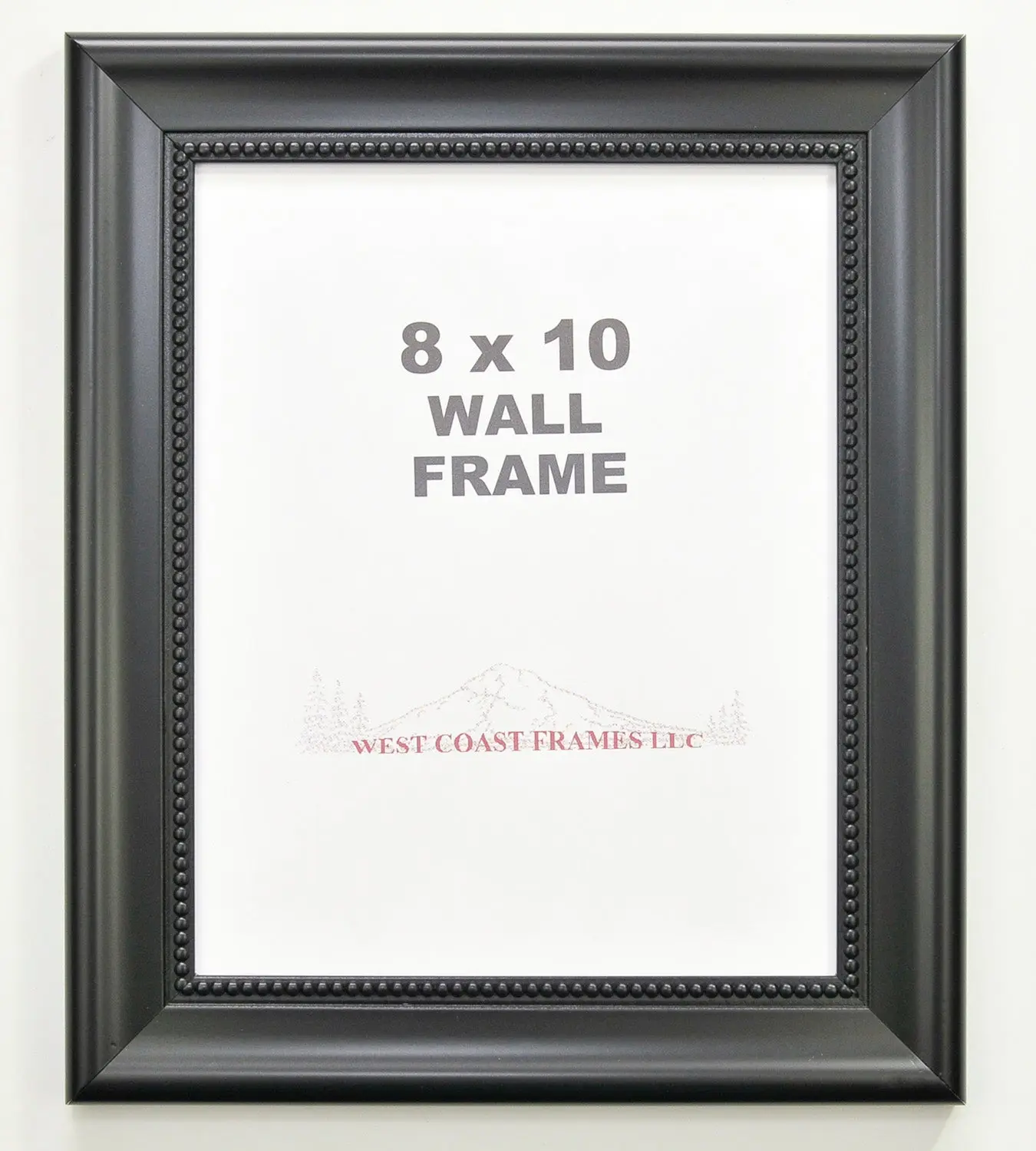 8014 - Black 1-1/2" Traditional Beaded Picture Frame - Clear Glass