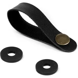 Guitar Strap Lock, Black Leather Guitar  Strap Button Guitars Headstock Straps Tie with 1 Pair Straps Locks for Guitars Amp Headphone Adapter Ukulele Electric Bass