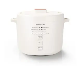 Narcissus 3.5-Cup Rice Cooker for 1-3 People, Multifunctional for Rice, Oatmeal, Quinoa - Slow Cook, Steam, Cook Rice & Steam Dish Together, Rice White