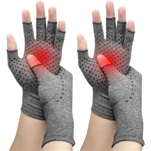 2-Pair Compression Gloves for Hand Carpal Tunnel Rheumatoid Fingerless, Anti-Slip, Breathable Gloves for Men & Women, Typing, Daily UseGift