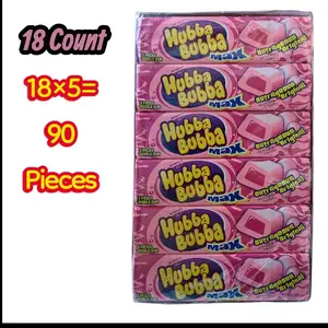 Hubba Bubba Max Bubble Gum, Original, 18/5-Piece Packs (18×5=90 Pieces)