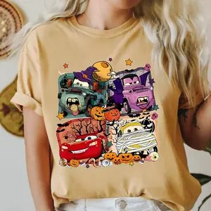 Retro Cars Movie Characters Halloween Shirt | Cars Movie Halloween Shirt