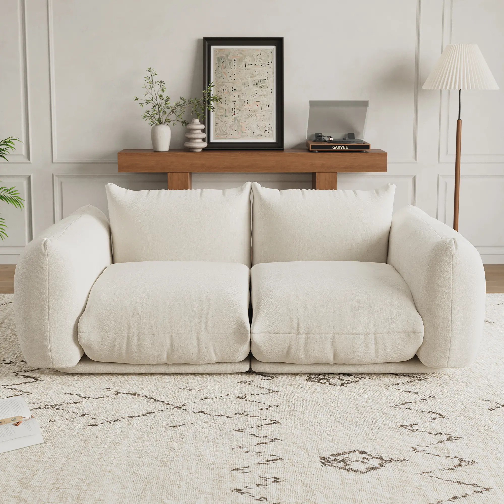 Cloud-Like Comfort Chenille 2-Seater Sofa – Deep Cushions, Boneless Modern Design, High Resilience, Ideal for Living Room or Office, 75.2 Inch