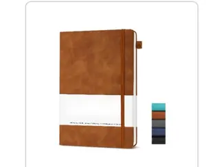 Lined Journal Notebook 200 Pages Leather Hardcover A5 College Ruled Thick Classic with Pen Loop for Writing Women Men Office School 5.75'' X 8.38'' Brown