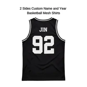 Custom Name and Year Bangtan Members Basketball Mesh Shirt, 2 Sides Bangtan Comeback 2026 Mesh Basketball Jersey for Fans Men Women, Arirang Print Jersey for Kpop Fans, Concert Trendy Perfect Gift
