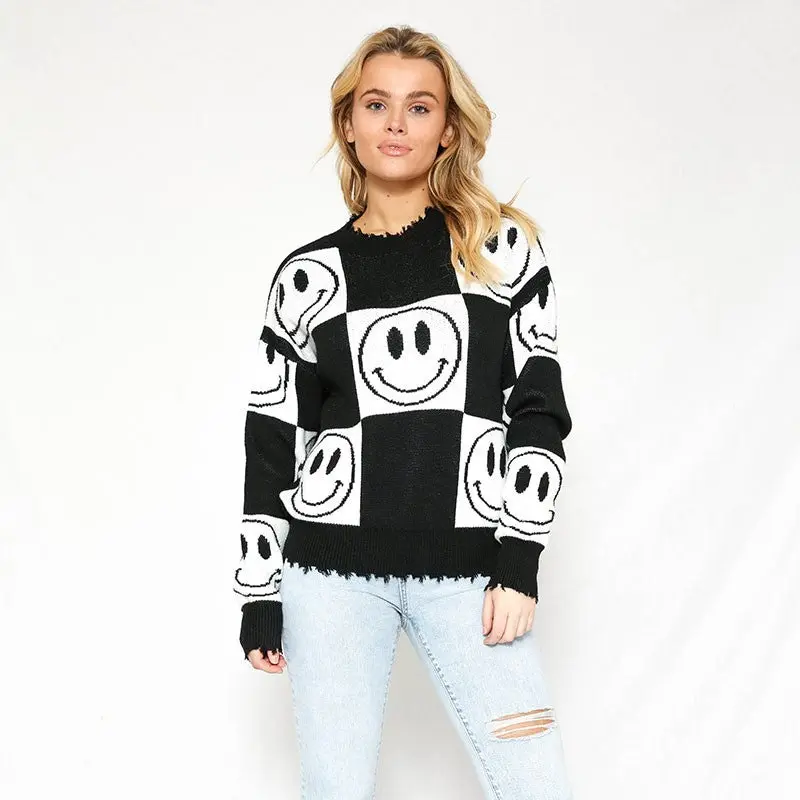 Be Happy Smiley  Face Sweater