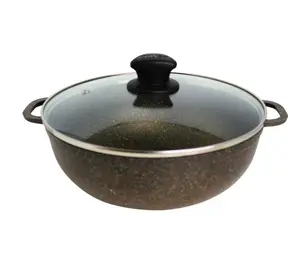 Cookware 3.5 Quart Nonstick Fuzion Caldero with Tempered Glass Lid - Versatile Cooking Tool for Various Pots and Pans Ceramic Dish