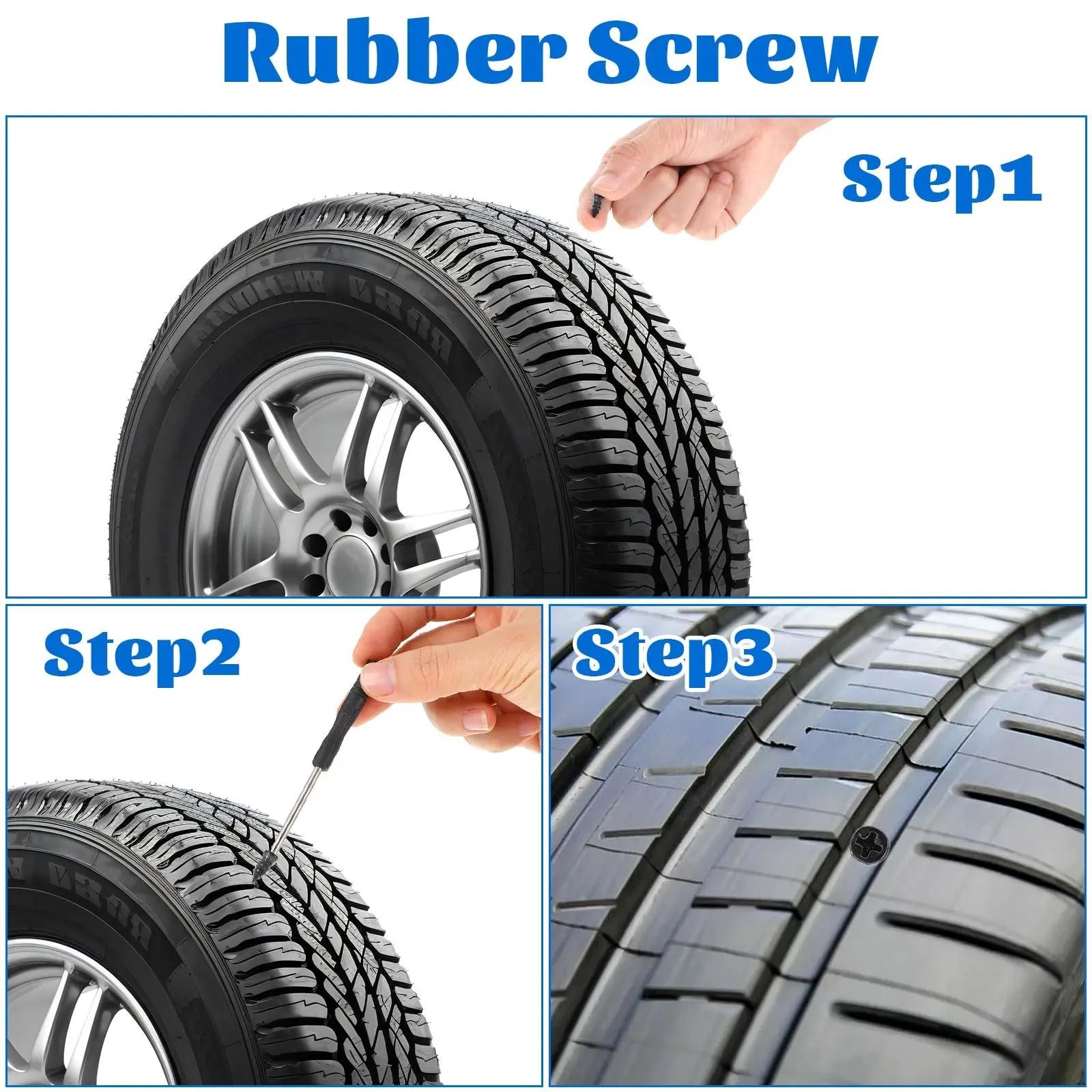 FUDUOO 50/30Pcs Tire Repair Screws Plugs, Self-service Tyre Repair Vacuum Rubber Nails Kit for Car/Motorcycle/Truck/Tractor Puncture Fast Tyre Repair Supplies