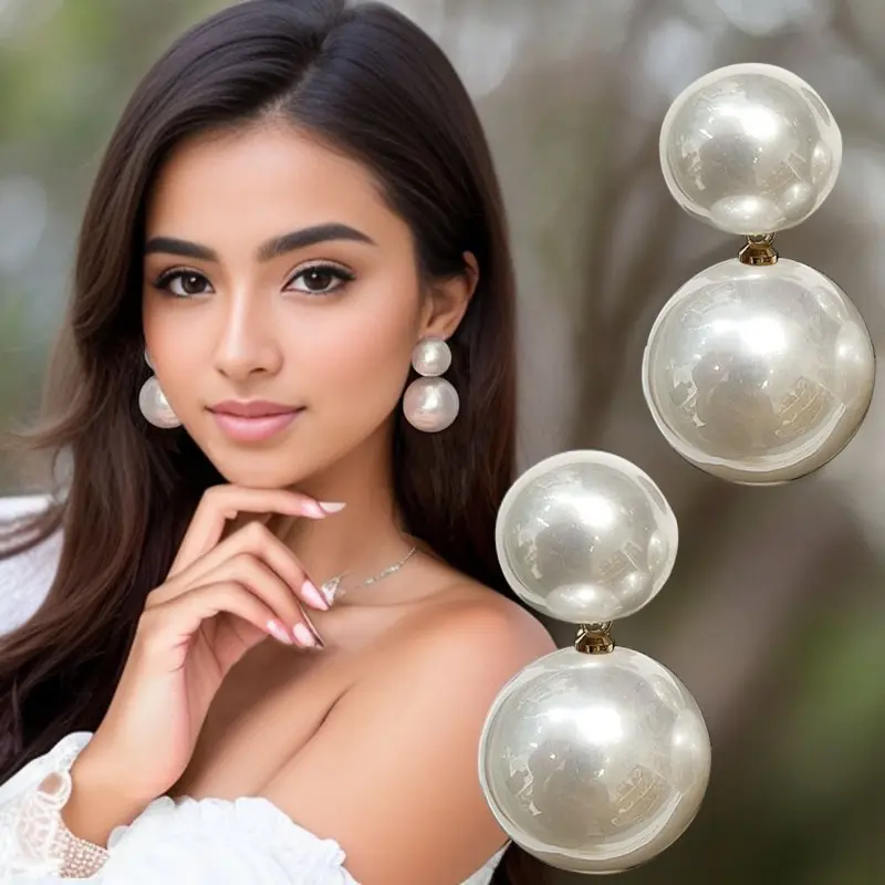 Vintage-Inspired Chic White Imitation Pearl Drop Costume Earrings - Perfect for Parties, Daily Wear - Ideal Birthday Gifts, All-Season Elegance