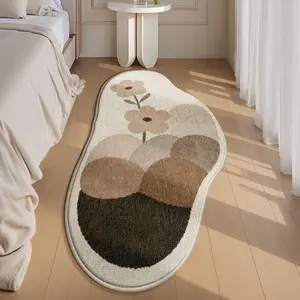 1PC-Vintage Simple Bedroom rug,Floral Print Runner Rug,Non-Slip Entrance Rug, Easy to Clean, Soft Carpet and Rugs,Foldable,Easy Care And Washable,Suitable For Living Room, Kitchen, Bathroom, Bedside Decor-Home Decoration, Floral Area Rug