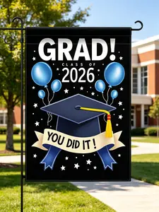 Class Of 2026 Graduation YOU DID IT Garden Flag 12×18 Inch Double Sided Outside decorations, GRAD 2026 Small Garden Flags For Outdoor Yard Lawn
