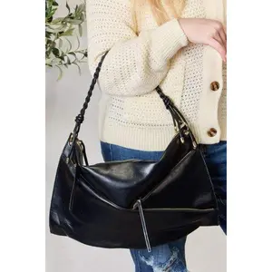 SHOMICO Zipper Detail Shoulder Bag with Pouch