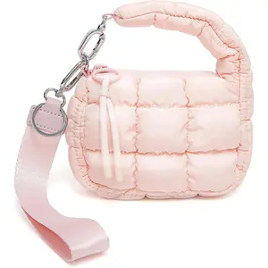Mini Quilted Wristlet Bag for Women, Puffer Handbags,Evening Bags,Charm Lipstick Bag,Cute bag Charm for