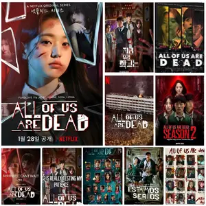 Korean TV All Of Us Are Dead Self-adhesive  Poster Self-Adhesive Waterproof Art Sticker, Aesthetic Minimalist Wall Poster for Coffee Shop, Bar & Home Room Decor