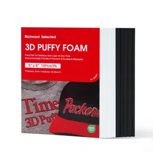PooLin Richword 3D Puff Embroidery Foam Sheets 3mm Thick 6 x 8 Inch Black & White (10pcs) PooLin Richword 3D Puff Embroidery Foam Sheets 3mm Thick 6 x 8 Inch Black & White (10pcs)