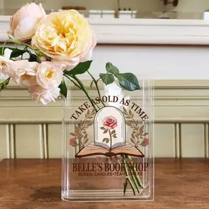 Tale As Old As Time Book Vase Belle Book Shaped Vase Flower Vase for Readers Acrylic Book Vase Book Lover Decor Fairytale Shelf Style