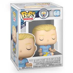 Funko POP Football: Manchester City - Erling Haaland Vinyl Figure with Epic Collectibles Premium Box Protector Included