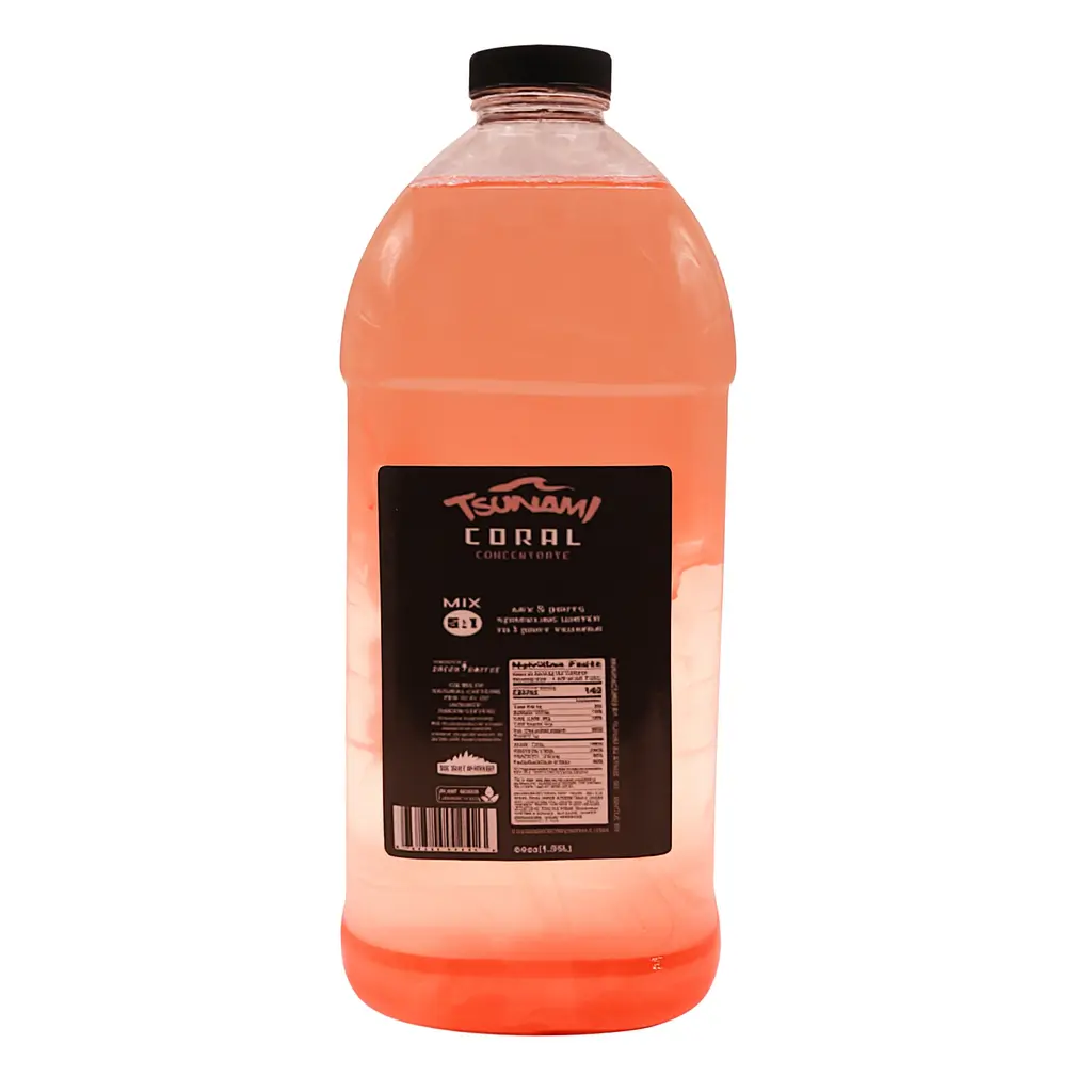 Tsunami Coral Energy Drink – 64oz Jug Mix-Ready Pumpable Concentrate for On-the-Go Use & Refreshing Taste